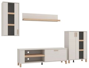 Σύνθετο σαλονιού SHEFFIELD Cashmere - Artisan Oak 289x40x181εκ. 289x40x181 εκ.