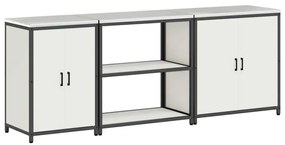 vidaXL Σετ Αποθήκευσης Κουζίνας με ράφι Άλλο 3 pcs Λευκό 210 x 50 x 92 εκ