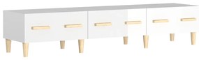 vidaXL Έπιπλο Τηλεόρασης Γυαλ. Λευκό150x34,5x30εκ.Επεξεργασμένο Ξύλο