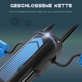 HOMCOM Παιδικό Καρτ, με πεντάλ, ρυθμιζόμενο κάθισμα, εσωτερικού και εξωτερικού χώρου, από 5 ετών, μπλε+μαύρο, 121 x 58 x 61 εκ.