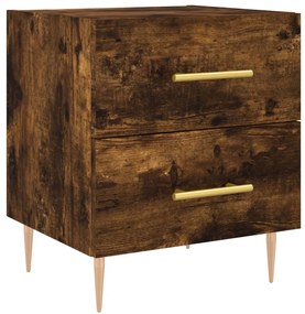 vidaXL Κομοδίνο Καπνιστή Δρυς 40 x 35 x 47,5 εκ. από Επεξεργ. Ξύλο