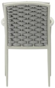 Καρέκλα - Πολυθρόνα Moritz αλουμίνιο γκρι σχοινί-μαξιλάρι μπεζ 57x64x87 εκ.