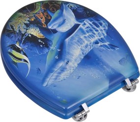 vidaXL Καλύμματα Λεκάνης με Καπάκια 2 τεμ. Σχέδιο Δελφίνι από MDF