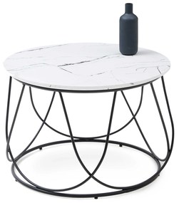 NUBIRA coffee table frame - black, top - white marble DIOMMI V-CH-NUBIRA-LAW-BIAŁY