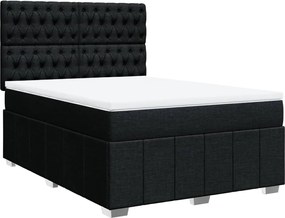 vidaXL Κρεβάτι Boxspring με Στρώμα Μαύρο 160x200 εκ. Υφασμάτινο
