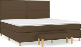 vidaXL Κρεβάτι Boxspring με Στρώμα Σκούρο Καφέ 200x200 εκ. Υφασμάτινο