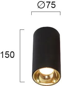 Σποτ οροφής Viokef Glam Round-Μαύρο