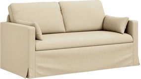 vidaXL Καναπές 140cm 2 pcs Κρεμ Μέταλλο