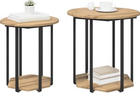 vidaXL Σετ βοηθητικά τραπεζάκια 2 τμχ. Καφέ 50 x 50 x 50,5 cm