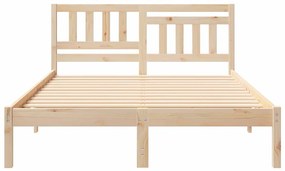 vidaXL Σκελετός Κρεβατιού Καφέ 120 x 200 cm Μασίφ ξύλο πεύκου
