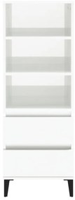 Ντουλάπι Γυαλιστερό λευκό 40x36x110 εκ. από Επεξεργασμένο Ξύλο - Λευκό