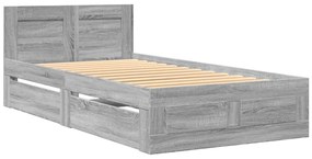 vidaXL Πλαίσιο Κρεβατιού με Κεφαλάρι Γκρι Sonoma 75x190 εκ. Επεξ. Ξύλο