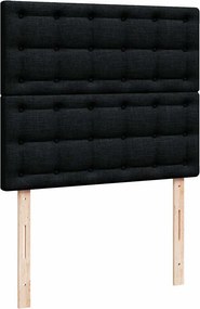 vidaXL Κρεβάτι Boxspring με Στρώμα Μαύρο 120x190 εκ. Υφασμάτινο