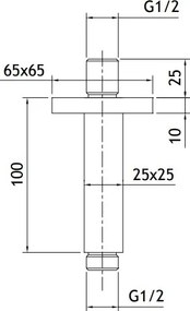Almar Square E044077+C21000 Chrome - Κεφαλή Ντους με Βραχίονα