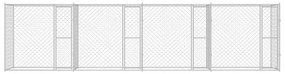 vidaXL Κλουβί σκύλου Ασημί 800 x 200 x 200 εκ. Επικαλυμμένος Χάλυβας