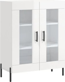 vidaXL Ντουλάπι Γυαλιστερό Λευκό 69,5x34x90 εκ. Επεξεργασμένο Ξύλο