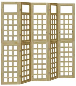 vidaXL Παραβάν ιδιωτικότητας 5 pcs Καφέ 200 x 180 cm