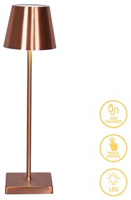 Επιτραπέζιο φωτιστικό αφής LED  Brave pakoworld επαναφορτιζόμενο ροζ χρυσό Φ10x35εκ Model: 009-000109