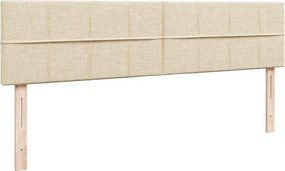 vidaXL Οθωμανικό κρεβάτι με στρώμα Cream 200x200 cm Ύφασμα