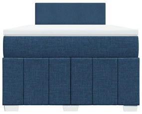 vidaXL Κρεβάτι Boxspring με Στρώμα Μπλε 120x200 εκ. Υφασμάτινο