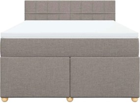 vidaXL Κρεβάτι Boxspring με Στρώμα Taupe 140x190 εκ. Υφασμάτινο