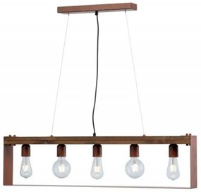 Κρεμαστό Φωτιστικό Οροφής Ξύλο Ε27 473-34/5 Arkolight-473-34/5-Καφέ 473-34/5