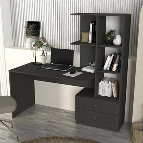 Γραφείο εργασίας Mantra Megapap χρώμα ανθρακί 155x60x152εκ.