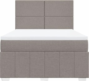 vidaXL Κρεβάτι Boxspring με Στρώμα Taupe 140x200 εκ. Υφασμάτινο