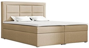 Κρεβάτι continental Pomona 114, Continental, Διπλό, Ανοιχτό καφέ, 180x200, Ταπισερί, Τάβλες για Κρεβάτι, 180x215x115cm, 187 kg, Στρώμα: Ναι