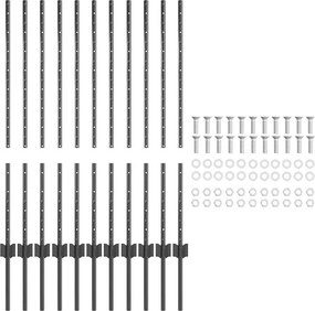 vidaXL Στύλος Περιφράξεων 11 pcs Γκρι 100 cm Ατσάλι