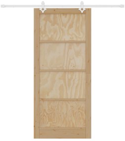 vidaXL Συρόμενη Πόρτα  με σετ υλικών 93x211 cm από μασίφ ξύλο πεύκου
