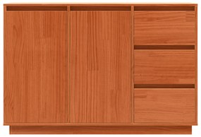 vidaXL Πλαϊνό γραφείο Καφέ 111 x 34 x 75 εκ. Μασίφ ξύλο πεύκου