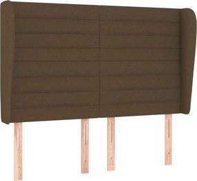 vidaXL Κρεβάτι Boxspring με Στρώμα Σκούρο Καφέ 140x190 εκ. Υφασμάτινο