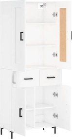 vidaXL Ντουλάπι Λευκό 69,5x34x180 εκ. από Επεξεργασμένο Ξύλο