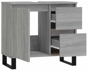 vidaXL Ντουλάπι Μπάνιου Γκρι Sonoma 65x33x60 εκ. Επεξεργασμένο Ξύλο
