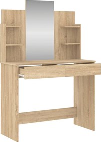 vidaXL Μπουντουάρ με Καθρέφτη Sonoma Δρυς 96 x 39 x 142 εκ.