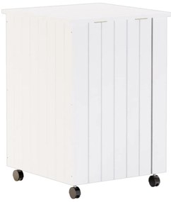 vidaXL Καλάθι Άπλυτων με Τροχούς RANA Λευκό 45x45x64εκ. Μασίφ Πεύκο