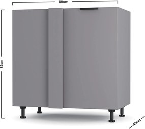 Craft Κάτω Γωνιακό Ντουλάπι Γραφίτη 100x48x82cm