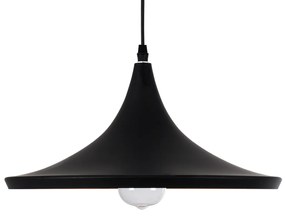 GloboStar SHANGHAI BLACK 01025-B Μοντέρνο Κρεμαστό Φωτιστικό Οροφής Μονόφωτο 1 x E27 Μαύρο Μεταλλικό Καμπάνα Φ37 x Υ20cm - 01025-B