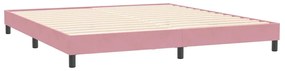 Box Spring κρεβάτι με στρώματα ροζ 180x210 cm Βελούδινο - Ροζ