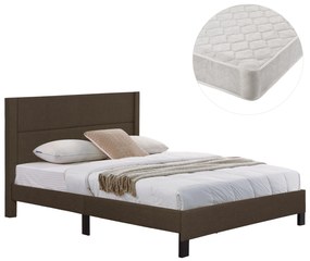 ΚΡΕΒΑΤΙ ΔΙΠΛΟ &amp; ΣΤΡΩΜΑ TRILLOP HM21202.13 ΚΑΦΕ ΥΦΑΣΜΑ--ΓΙΑ 160x200εκ