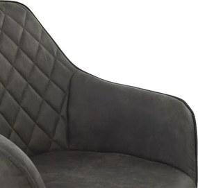 ΠΟΛΥΘΡΟΝΑ MANDO HM8006.10 ΜΕ ΓΚΡΙ NUBUCK ΥΦΑΣΜΑ 60x60x84 εκ.