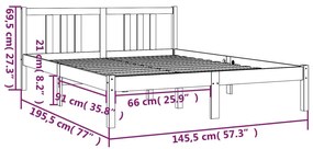 ΠΛΑΙΣΙΟ ΚΡΕΒΑΤΙΟΥ 140 X 190 ΕΚ. ΑΠΟ ΜΑΣΙΦ ΞΥΛΟ 814864