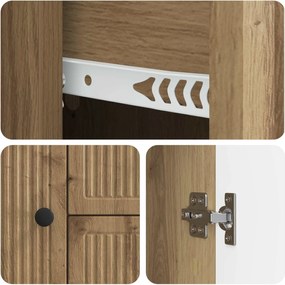 vidaXL Πλαϊνό γραφείο με συρτάρι Artisan Δρυς 89 x 34,5 x 60 εκ.