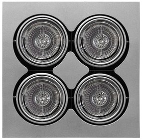 Adeleq Φωτιστικό Ψευδοροφής Ar111 4x50W Με Λάμπα Ασημί 3-124106