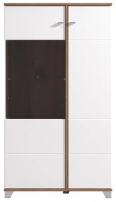Βιτρίνα Burgundy 2K VS1 140 Λευκό - Flagstaff Oak - Λευκό Γυαλιστερό 78,5x40x139,5 εκ. 78.5x40x139.5 εκ.