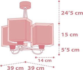 Φωτιστικό οροφής Ango Koala 3φωτο-Ροζ