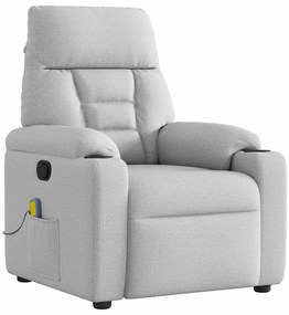 vidaXL καρέκλα ανάκλισης μασάζ Cloud Grey Fabric