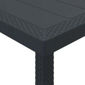 vidaXL Σέτ φαγητού για κήπο 9 pcs Ανθρακί Πολυπροπυλένιο