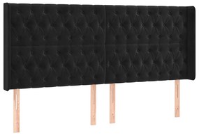 vidaXL Κρεβάτι Boxspring με Στρώμα &amp; LED Μαύρο 200x200 εκ. Βελούδινο